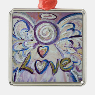 Love Angel Word Art Cadeau de vacances Ornements