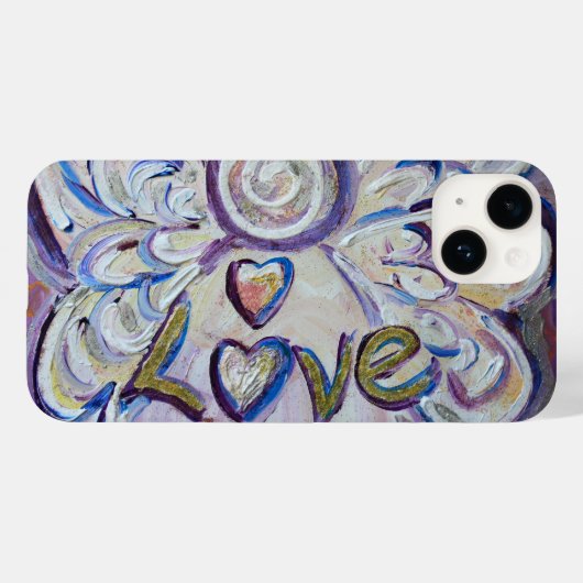 Love Angel Word Art coque iphone personnalisé (Verso (horizontal))