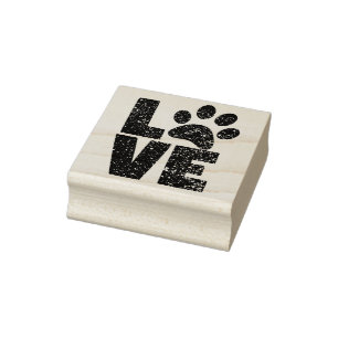 Love Animal Paw Rubberstempel