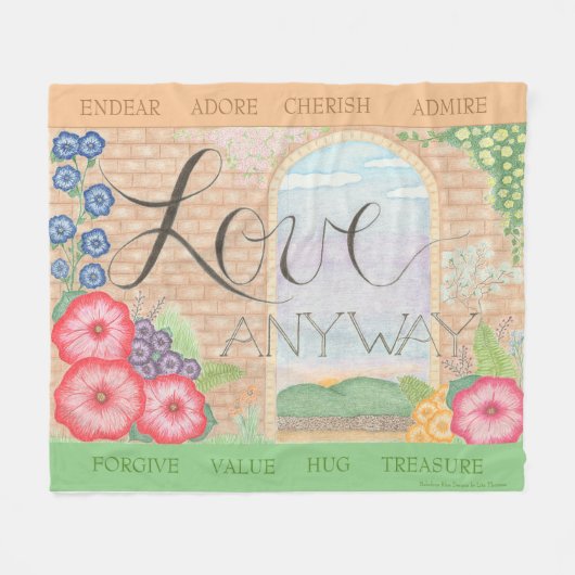 Love Anyway Couverture en polaire de 50 po x 60 po (Devant (Horizontal))