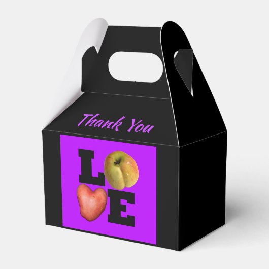 LOVE Apple Heart Aardappel Naam Dank je Favor Box Bedankdoosjes (Voorkant Zijde)