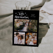 Love Appreciation Wedding Multi Photo Black Bedankkaart