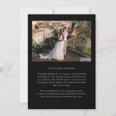 Love Appreciation Wedding Multi Photo Black Bedankkaart (Achterkant)