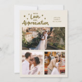 Love Appreciation Wedding Multi Photo Cream Bedankkaart (Voorkant)
