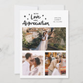Love Appreciation Wedding Multi Photo White Bedankkaart (Voorkant)