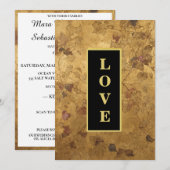 *~ LOVE AR66 RSVP QR Elegant Gold Wedding Kaart (Voorkant / Achterkant)
