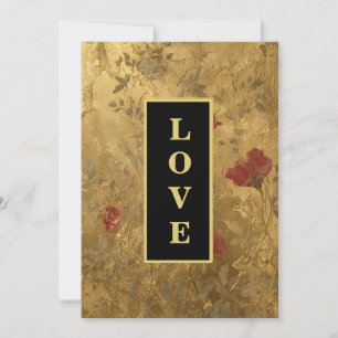 *~ LOVE AR66 RSVP QR Gold Wedding Kaart
