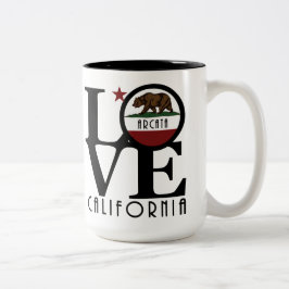 LOVE Arcata California 15oz Tweekleurige Koffiemok