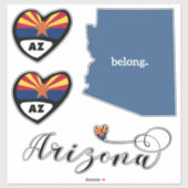 Love Arizona 3 Different Design, Die Cut Stickers (Vel)