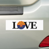 LOVE Arizona (vlag) Bumpersticker (Op auto)