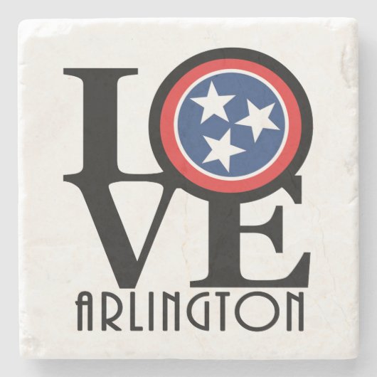 LOVE Arlington TN Stenen Onderzetter (Voorkant)