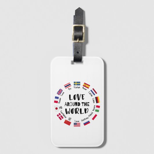 Love Around the World Languages  Bagagelabel (Voorkant (verticaal))