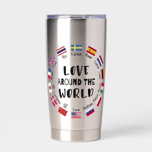 Love Around the World Languages  Geïsoleerde Drinkbeker (Voorkant)