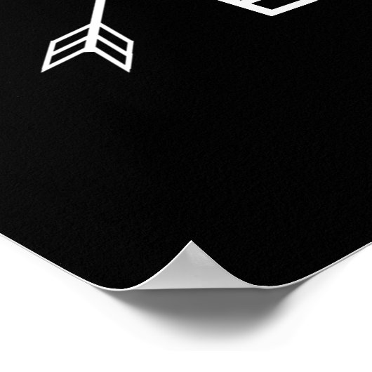 Love Arrow Black and White Poster Wall Art (Coin)