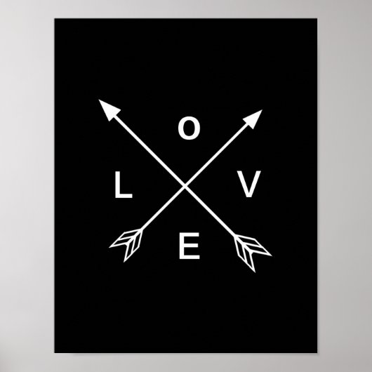 Love Arrow Black and White Poster Wall Art (Devant)