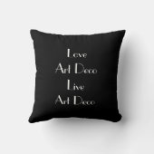 Love Art Deco Black en White Kussen (Achterkant)