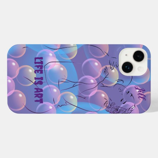 Love Art Geluk iPhone Hoesje (Achterkant horizontaal)