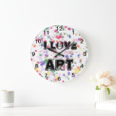 Love Art Paint Splatter Wall klok (Huis)