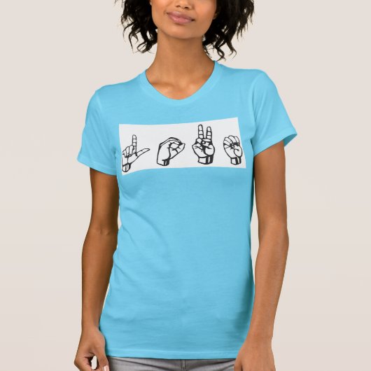 Love ASL blue t shirt (Voorkant)