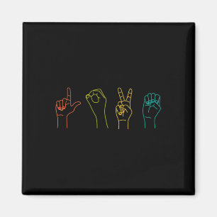 Love ASL Sign language Alphabet Valentijnsdag Gif Magneet
