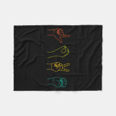 Love Asl Sign Language Alphabet Valentines Day Fleece Deken (Voorkant (Horizontaal))