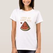  Love At First Bite Cute Watermelon Funny Shirt  (Voorkant)