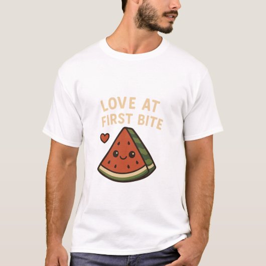 Love At First Bite Cute Watermelon Funny Shirt (Voorkant)