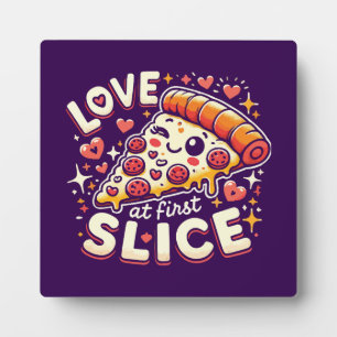 Love at First Slice, Schattige Grappige Pizza Love Fotoplaat