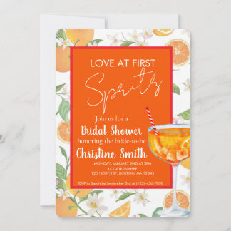Love at First Spritz Bridal Shower Invitation