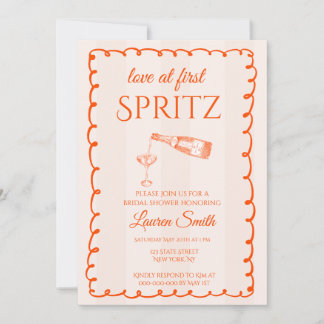 Love at First Spritz Bridal Shower Invitation Kaart
