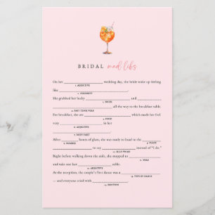 Love At First Spritz Bruiloftsspel Mad Libs