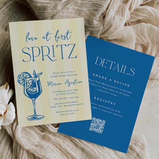 Love at First Spritz Invitation de Fête de Fiançai
