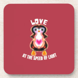 Love at the Speed of Light Penguin Gift Bier Onderzetter