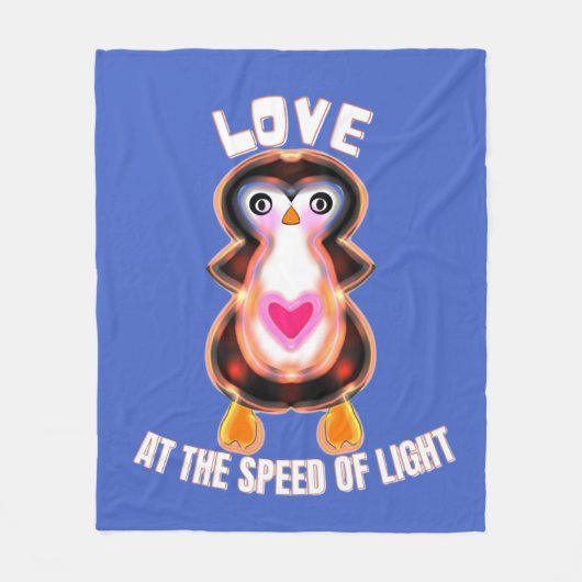 Love at the Speed of Light Penguin Gift Fleece Deken (Voorkant)