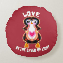 Love at the Speed of Light Penguin Gift Rond Kussen