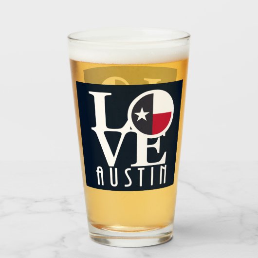 LOVE Austin Texas Glas (Achterkant gevuld)