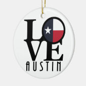 LOVE Austin Texas Keramisch Ornament (Links)
