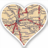 Love Austin Texas  Map Sticker (Voorkant)