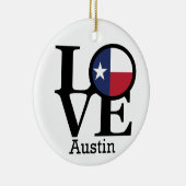 LOVE Austin TX Keramisch Ornament (Rechts)