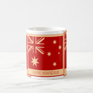 Love Australia - Flag Vintage Mugs Koffiemok