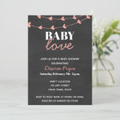 Love Baby shower Invitation Kaart (Staand voorkant)