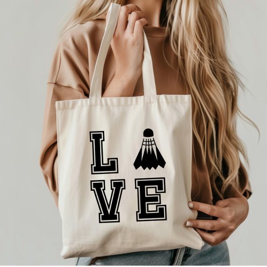 Love Badminton Tote Bag