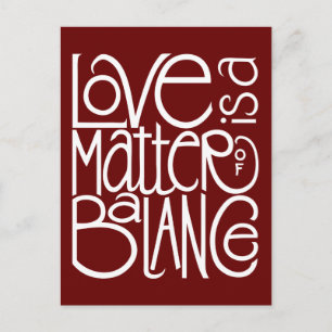 Love Balance White Briefkaart