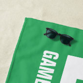 LOVE balle de tennis serviette de plage avec nom p (En situation)