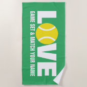LOVE balle de tennis serviette de plage avec nom p (Devant)