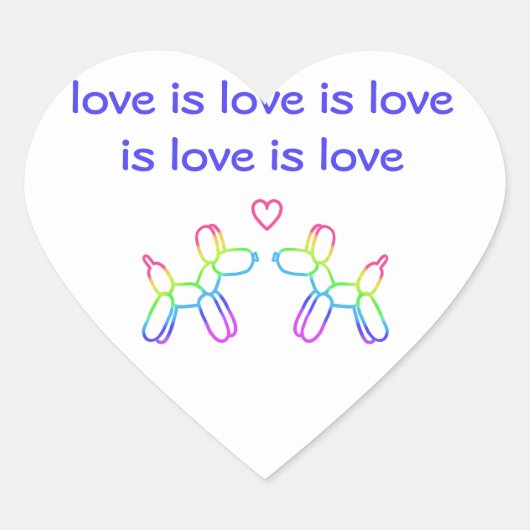 Love Balloon Dogs Heart Sticker (Voorkant)