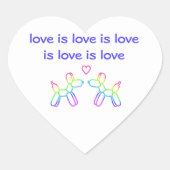 Love Balloon Dogs Heart Sticker (Voorkant)