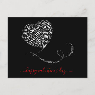 Love Balloon Word Art Valentijnsdag Briefkaart
