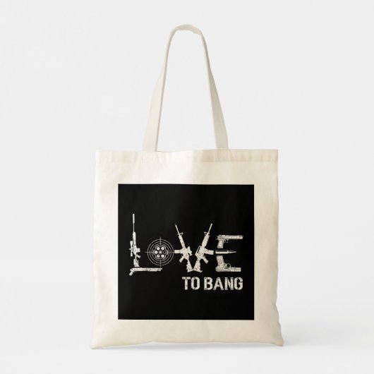 Love-Bang Pistool Rifle Patriot Second Amendment U Tote Bag (Achterkant)