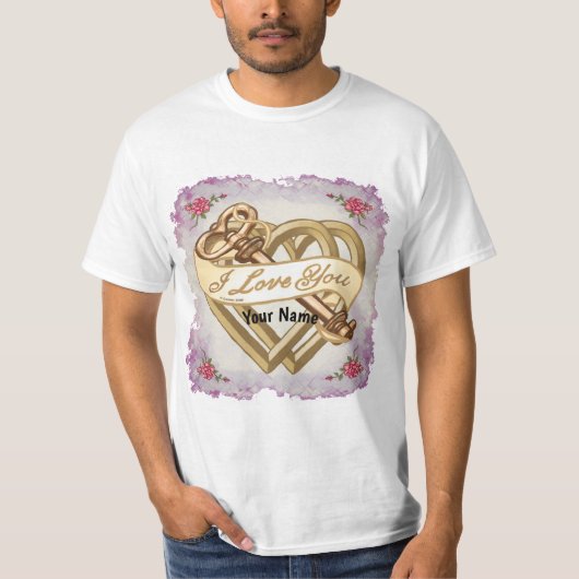 Love Banner Bevel Heart custom T-shirts (Voorkant)